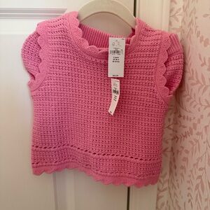 NWT GAP Girls Pink Cotton Crochet Scallop Set